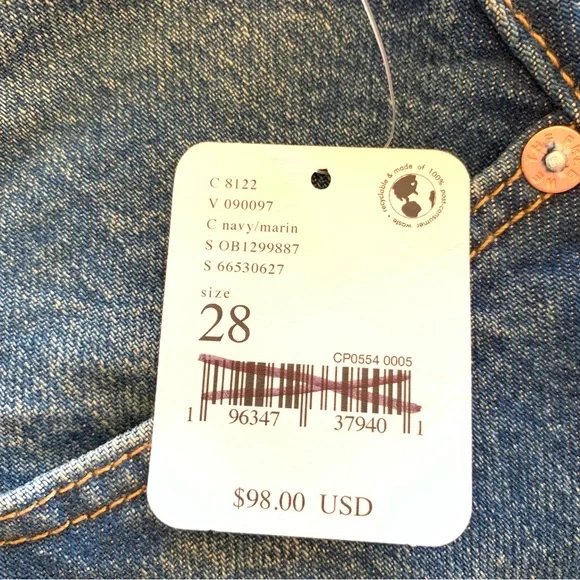 Free People Jeans Size 28 Paint Splatter Raw Hem Cropped Straight Distressed NWT - Picture 3 of 10